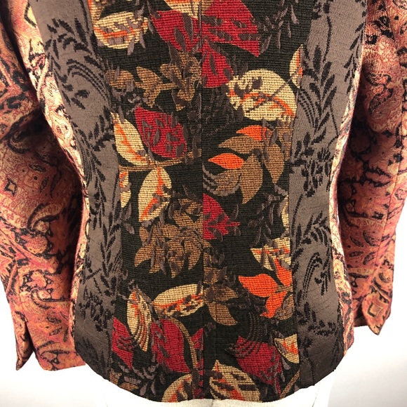 Coldwater Creek 2 Metal Button Leaf Print Blazer - Picture 12 of 15